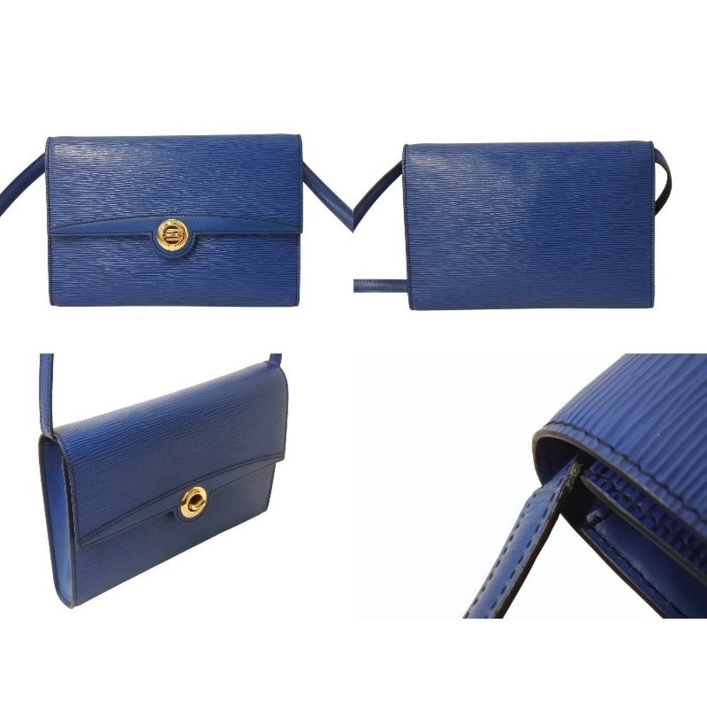 Louis Vuitton Blue Arches Shoulder Clutch Leather Epi Bag